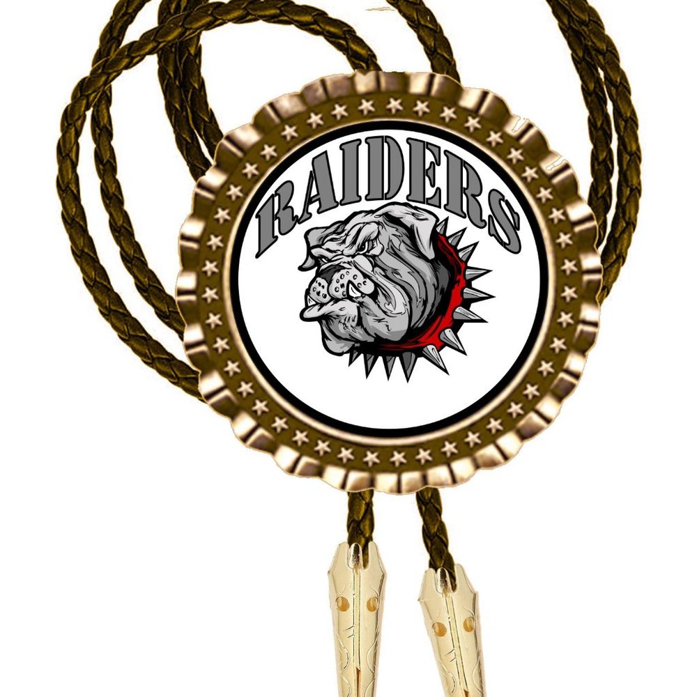 Las Vegas RAiders Bolo Tie All Metal Necktie Photo Art Hand Made New All Brass M